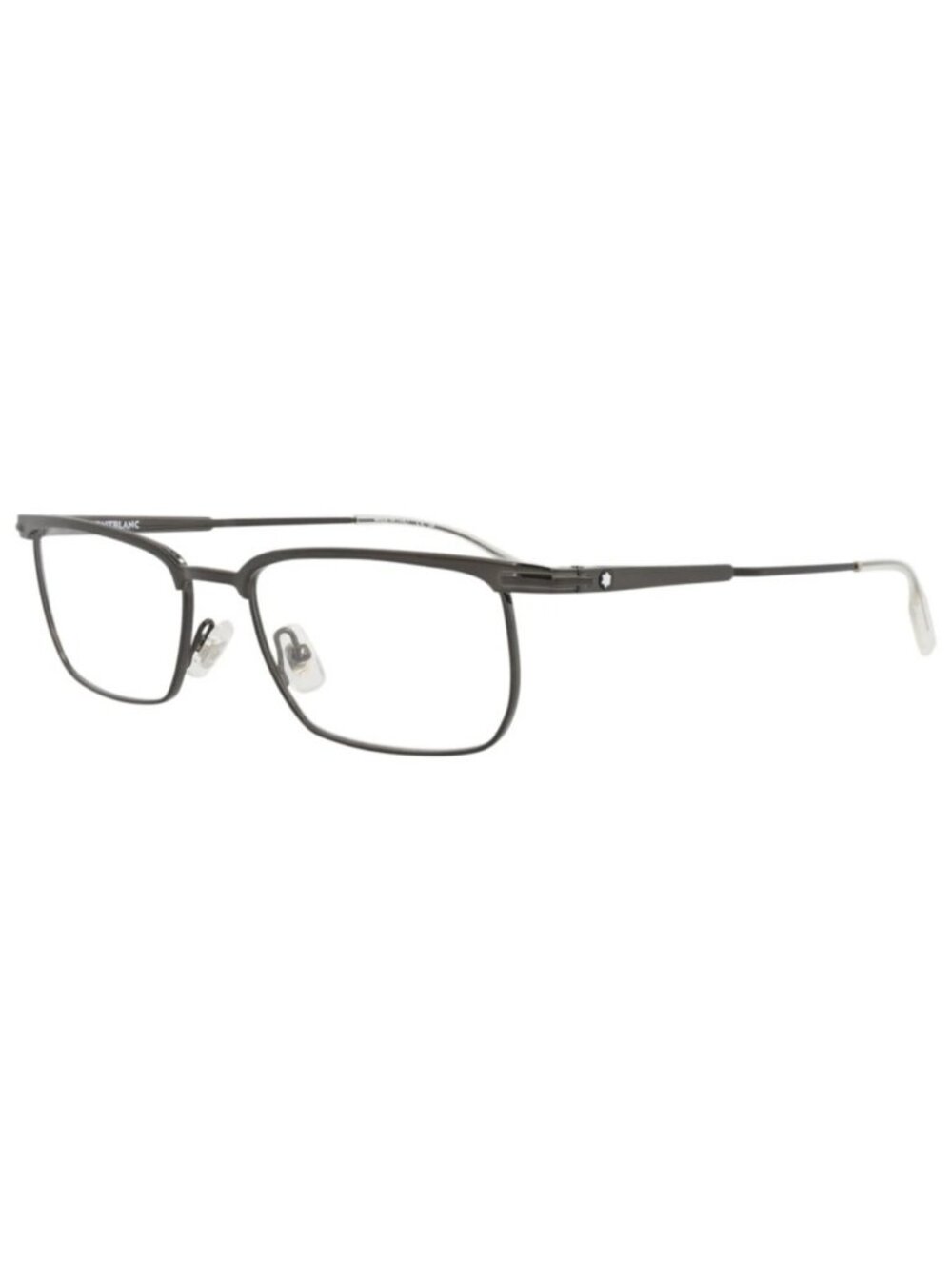 New Montblanc Women's Eyeglasses Square Rectangle Metal Frame Mens Ruthenium